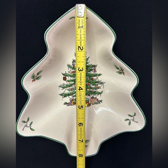2 Spode Christmas Tree-shaped candy/nut dishes  with green trim New w/o box - Picture 8 of 11